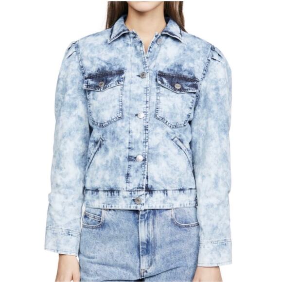 Isabel Marant Iolinea Jean Jacket Size 42 (US 10) Acid Wash 90s Aesthetic - Picture 2 of 12
